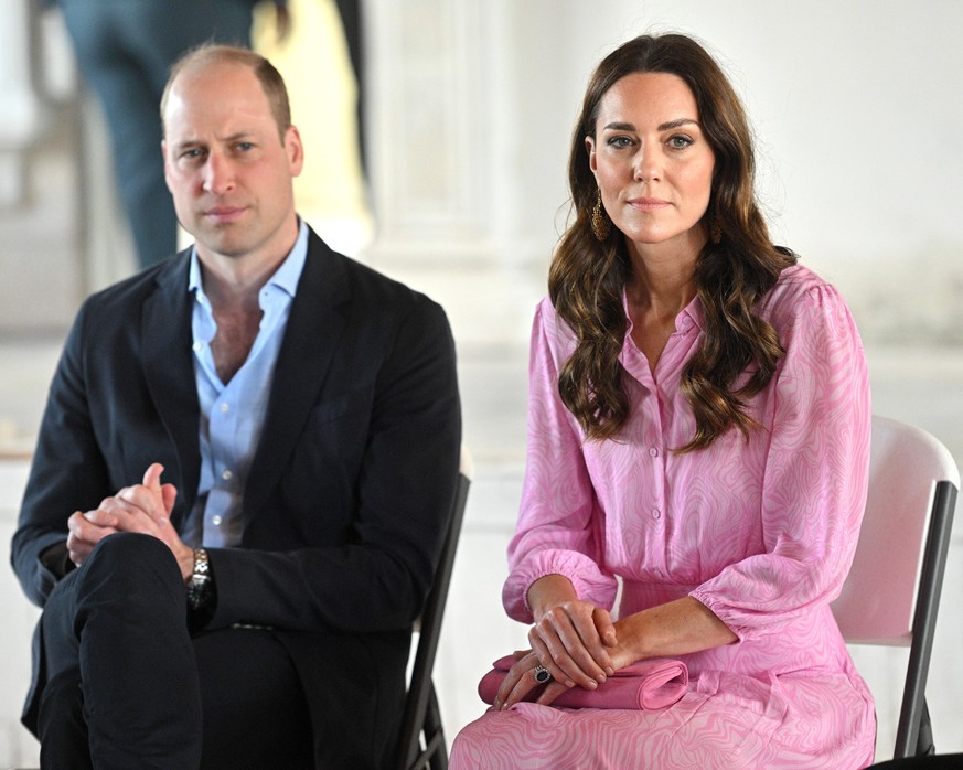 . 26/03/2022. Abaco, Bahamas. Prince William and Kate Middleton, the Duke and Duchess of Cambridge, during a visit to the island of Abaco in The Bahamas , where they went to an Evangelical Church and  ...