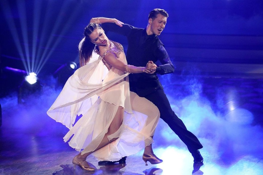 COLOGNE, GERMANY - MAY 11: Renata Lusin and Valentin Lusin perform on stage during the 8th show of the 11th season of the television competition &#039;Let&#039;s Dance&#039; on May 11, 2018 in Cologne ...