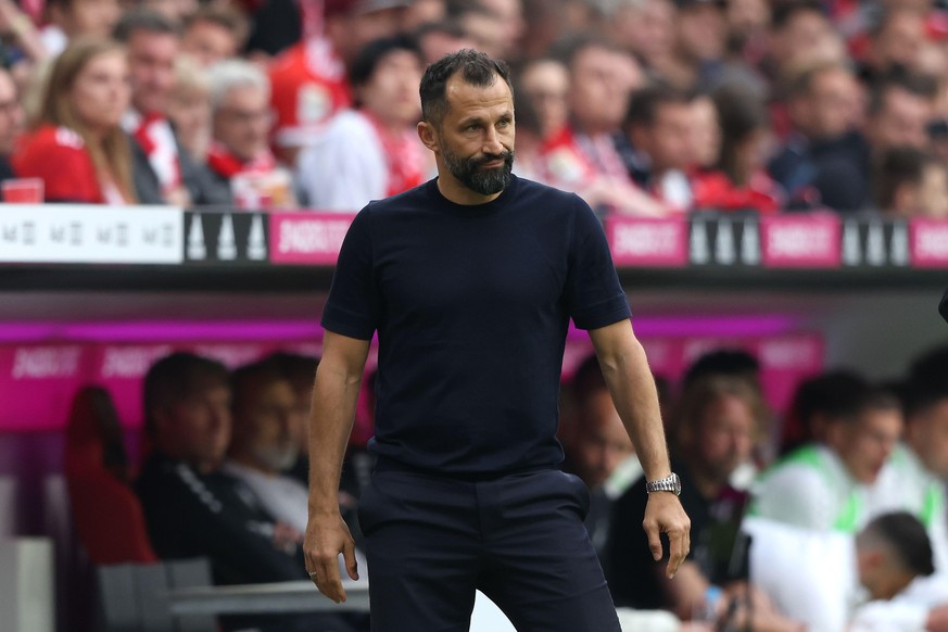 MUNICH, GERMANY - MAY 08: Hasan Salihamidzic, Sporting Director of FC Bayern Muenchen looks on during the Bundesliga match between FC Bayern München and VfB Stuttgart at Allianz Arena on May 08, 2022  ...