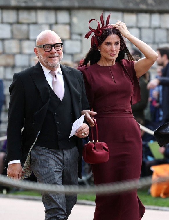 Demi Moore arrives at the wedding of Princess Eugenie to Jack Brooksbank at St George&#039;s Chapel in Windsor Castle, Windsor, Britain, October 12, 2018. Gareth Fuller/Pool via REUTERS