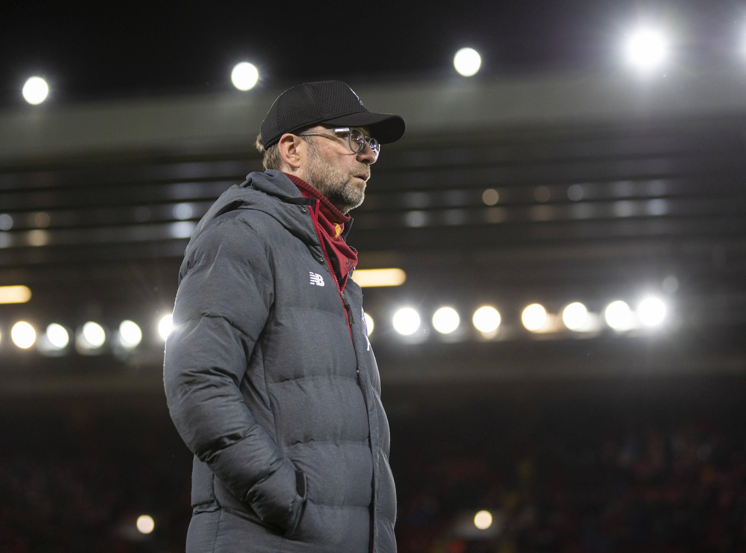 200312 --LIVERPOOL, March 12, 2020 Xinhua -- Liverpool s manager Jurgen Klopp is seen ahead of the UEFA Champions league Round of 16 second leg football match between Liverpool and Atletico Madrid in  ...