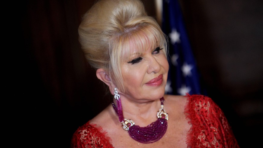 NEW YORK, NY - JUNE 13: Ivana Trump speaks at a press conference announcing her new campaign to fight obesity at The Plaza Hotel on June 13, 2018 in New York City....People: Ivana Trump Manhattan Unit ...