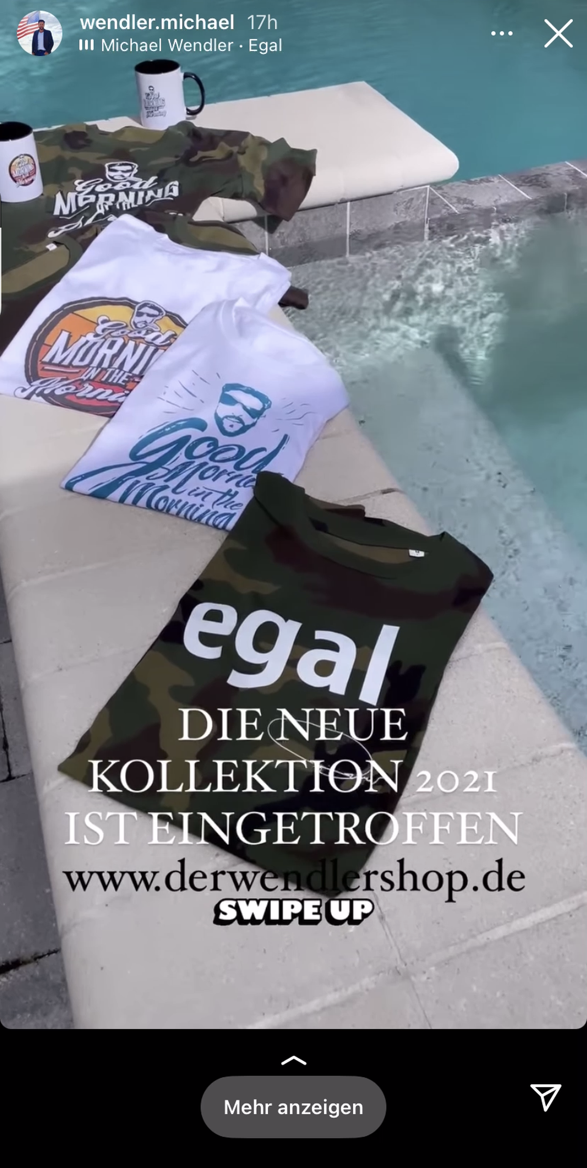 Michael Wendler präsentierte an seinem Pool in Florida die Produkte.