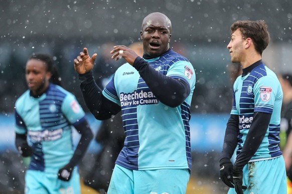 Adebayo Akinfenwa of Wycombe Wanderers (centre) after the Sky Bet League 2 match between Barnet and Wycombe Wanderers at The Hive, London, England on 17 March 2018. PUBLICATIONxNOTxINxUK Copyright: xD ...