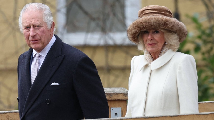 . 07/03/2023. Colchester, United Kingdom. King Charles III and Camilla, Queen Consort, at Colchester Castle, United Kingdom. PUBLICATIONxINxGERxSUIxAUTxHUNxONLY xStephenxLockx/xi-Imagesx IIM-24204-002 ...