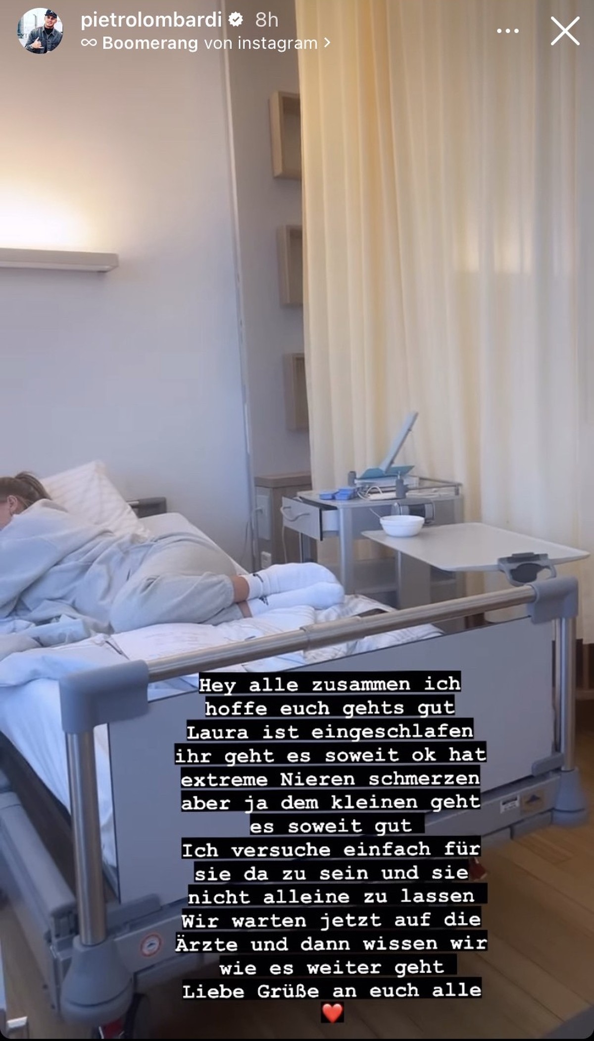 Pietro Lombardi steht Laura zur Seite.
