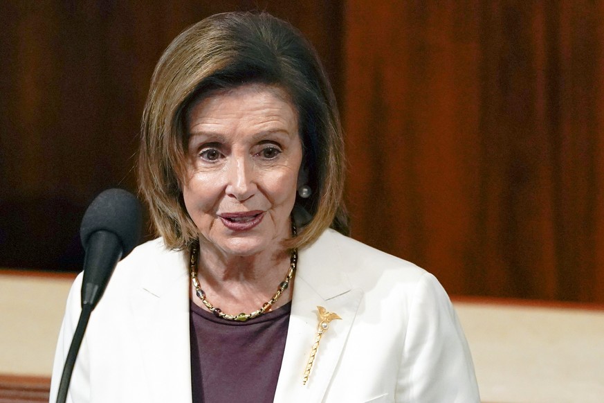 House Speaker Nancy Pelosi of Calif., speaks on the House floor at the Capitol in Washington Thursday, Nov. 17, 2022. (AP Photo/Carolyn Kaster)