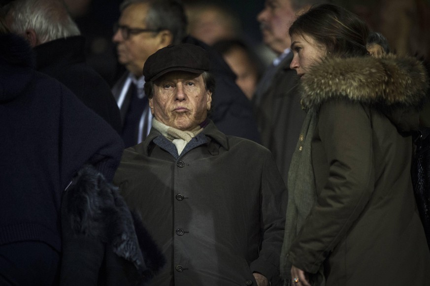 - MOUSCRON, BELGIUM: football agent Pinhas Pini Zahavi pictured at the Jupiler Pro League match between Mouscron-Peruwelz and KAA Gent, in Mouscron, Friday 16 October 2015, on day 11 of the Belgian so ...