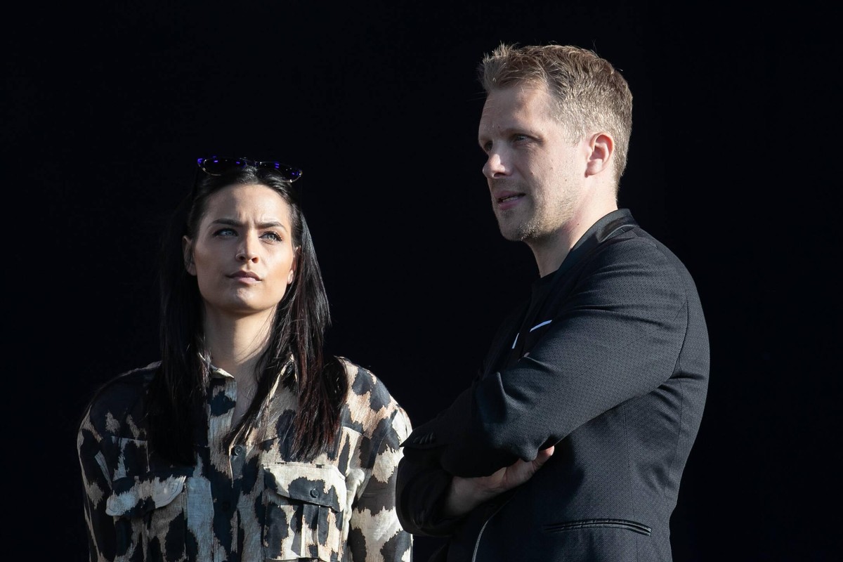 Hannover, 07.05.2020, Hannover Concerts startet Veranstaltungsprogramm , Autokultur, in Zeiten von Corona. Bühne nach dem Vorbild eines Autokinos, die Pochers hier, Amira und Oliver Pocher, *** Hannov ...