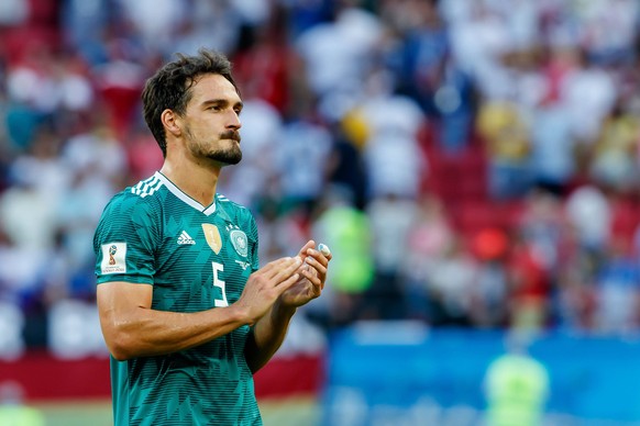 Kasan, Russland, 27.06.2018, FIFA Weltmeisterschaft, Gruppe F, Suedkorea - Deutschland, Mats Hummels (GER) enttaeuscht ( DeFodi507 *** Kazan Russia 27 06 2018 FIFA World Cup Group F South Korea German ...