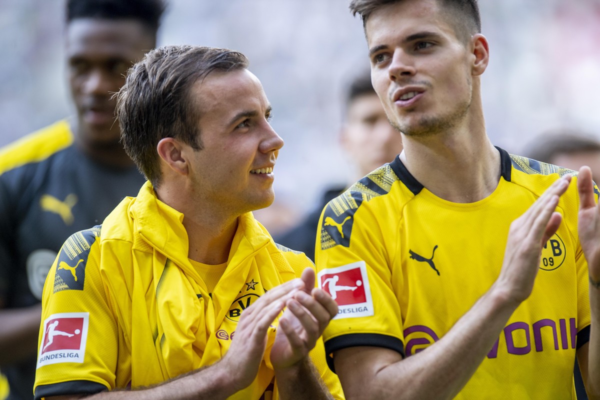 Fußball: 1. Bundesliga, Saison 2018/2019, 34. Spieltag, Borussia Mönchengladbach - Borussia Dortmund am 18.05.2019 im Borussiapark in Mönchengladbach (Nordrhein-Westfalen). Dortmunds Mario Götze / Goe ...
