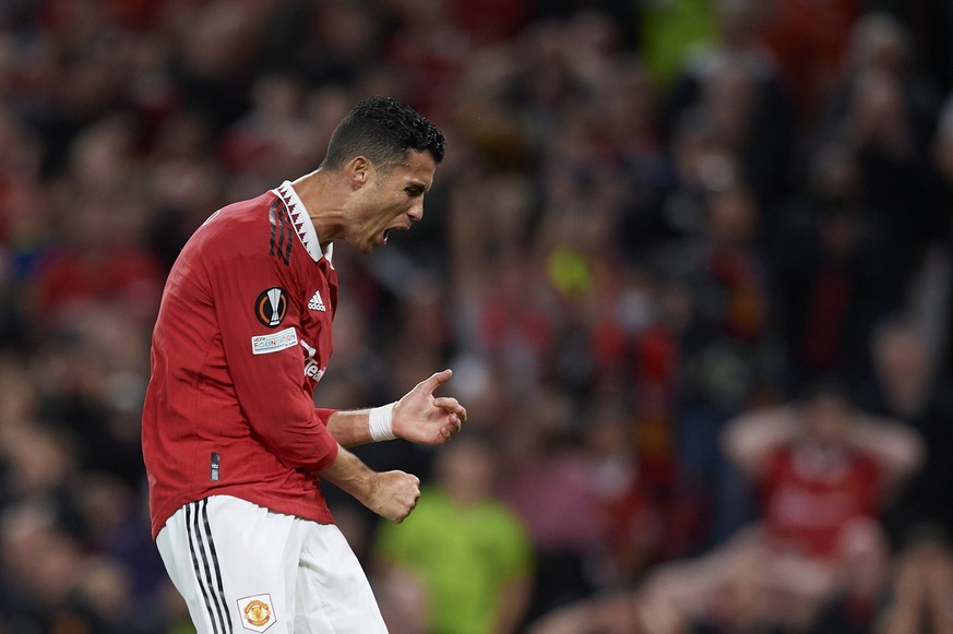 Manchester United, ManU v Real Sociedad: Group E - UEFA Europa League Cristiano Ronaldo Centre-Forward of Manchester United and Portugal lament a failed occasion during the UEFA Europa League group E  ...