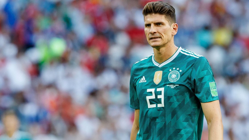 Kasan, Russland, 27.06.2018, FIFA Weltmeisterschaft, Gruppe F, Suedkorea - Deutschland, Mario Gomez (GER) schaut ( DeFodi507 *** Kazan Russia 27 06 2018 FIFA World Cup Group F South Korea Germany Mari ...