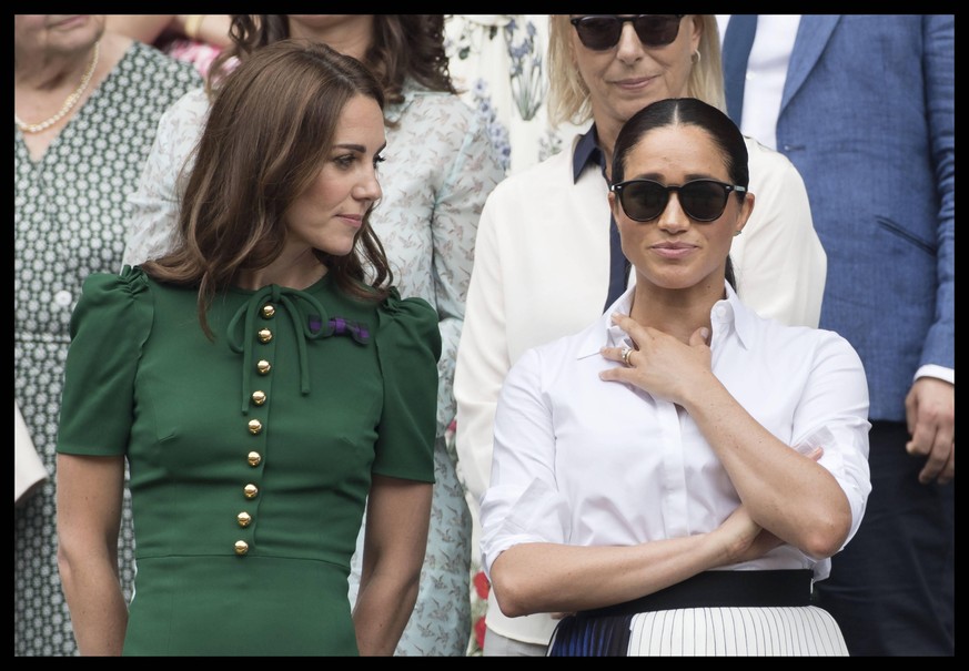 Kate und Meghan 2019 beim Wimbledon-Turnier in London.