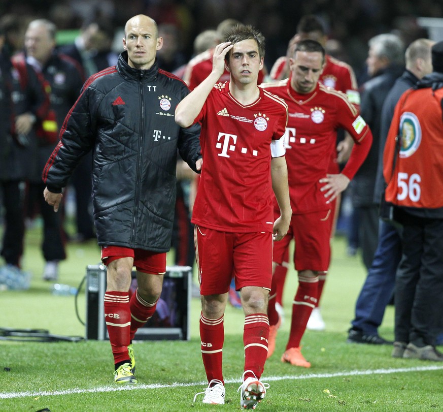 LAHM Philipp Kapitaen und ROBBEN Arjen und RIBERY Franck FC Bayern Muenchen DFB Pokal Finale 2012 Borussia Dortmund-FC Bayern Muenchen 5 : 2 am 12.Mai 2012 im Olympiastadion in Berlin PUBLICATIONxINxG ...