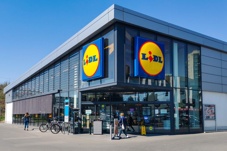 Lidl supermarket in Krakow, Poland on April 28, 2021. (Photo by Beata Zawrzel/NurPhoto via Getty Images)