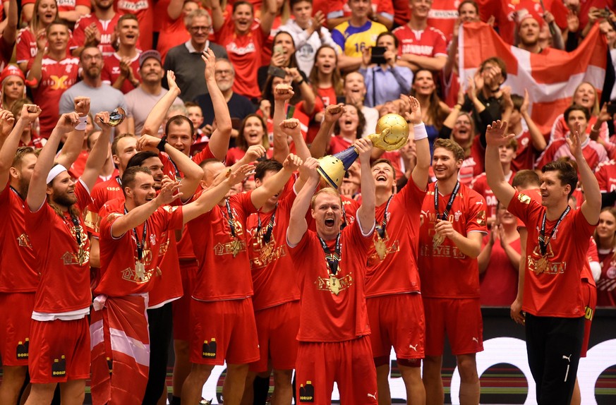 IHF Handball World Championship - Germany &amp; Denmark 2019 - Final - Norway v Denmark - Jyske bank Boxen, Herning, Denmark - January 27, 2019 Denmark celebrate winning the Handball World Championshi ...