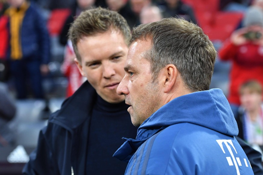 Der eine geht, der andere kommt – und das für viel Geld: Julian Nagelsmann (links) ersetzt Hansi Flick beim FC Bayern. 