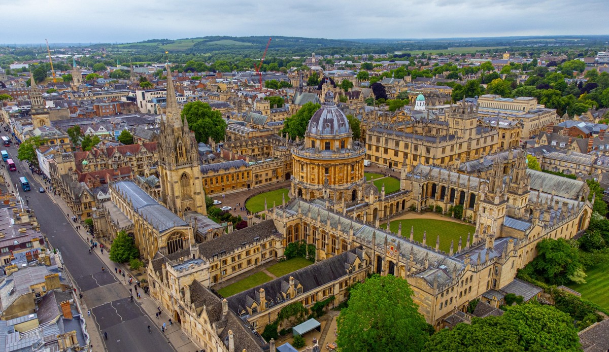City of Oxford from above - travel photography xkwx oxford city england university college sky oxfordshire cityscape history europe above architecture view roof english building uk british blue town e ...