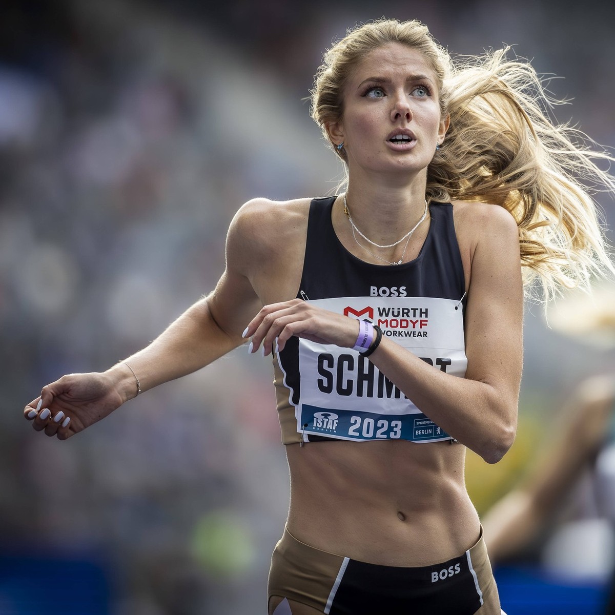 ISTAF Berlin, 03.09.2023 Berlin, Germany - September 3: Alica SCHMIDT GER runs a new personal best PB in the 400m during the ISTAF at the Olympiastadion in Berlin, Germany on September 3, 2023. *** IS ...