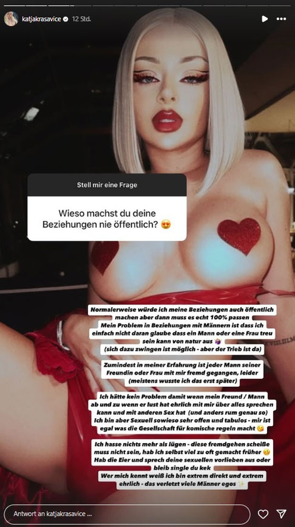 Katja Krasavice spricht über das Thema Fremdgehen.