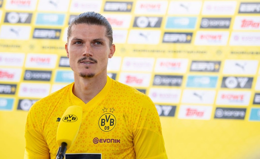 SAN DIEGO, CALIFORNIA - JULY 26: Marcel Sabitzer of Borussia Dortmund during a training session on July 26, 2023 in San Diego, California. (Photo by Alexandre Simoes/Borussia Dortmund via Getty Images ...