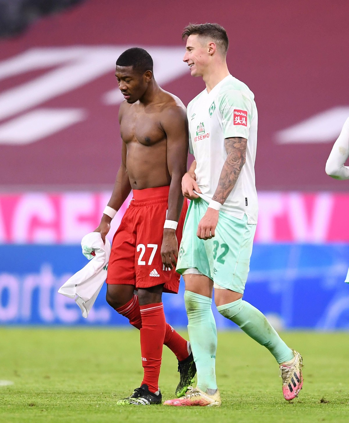 Fussball 1. Bundesliga Saison 20/21: FC Bayern Muenchen - SV Werder Bremen Fussball 1. Bundesliga Saison 2020/2021 8. Spieltag 21.11.2020 FC Bayern Muenchen - SV Werder Bremen David Alaba li, FC Bayer ...