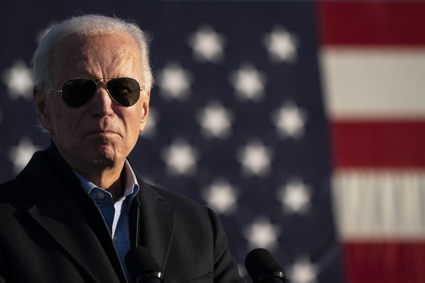 ST. PAUL, MN - OCTOBER 30: Democratic presidential nominee Joe Biden speaks during a drive-in campaign rally at the Minnesota State Fairgrounds on October 30, 2020 in St. Paul, Minnesota. Biden is cam ...