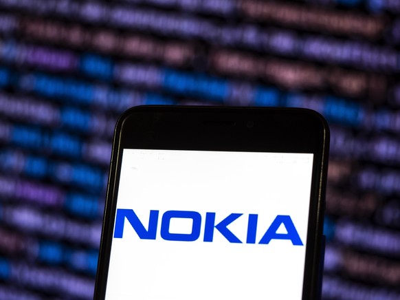 November 9, 2018 - Kiev, Ukraine - Nokia Telecommunications company logo seen displayed on smart phone. Nokia Corporation is a Finnish multinational telecommunications, information technology, and con ...