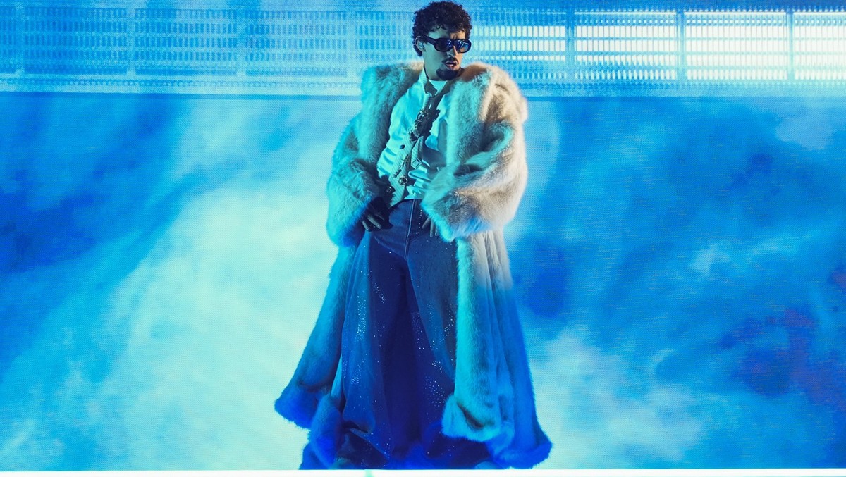 Bad Bunny performs during the iHeartRadio Music Awards, on Monday, March 17, 2025, at the Dolby Theatre in Los Angeles. (AP Photo/Chris Pizzello)