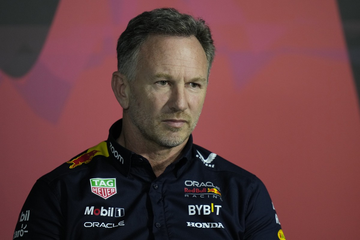 07.03.2024, Saudi-Arabien, Dschidda: Motorsport: Formel-1-Weltmeisterschaft, Grand Prix von Saudi-Arabien: Christian Horner, Teamchef von Oracle Red Bull, während einer Pressekonferenz nach dem 1. Fre ...