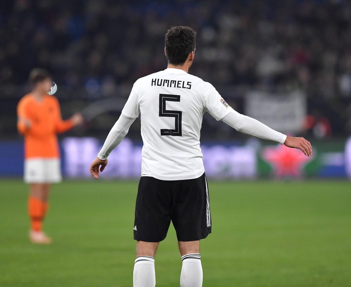 19.11.2018, Fussball, UEFA Nations League, Saison 2018 2019, 6. Spieltag, Deutschland - Niederlande 2:2, Mats Hummels (Deutschland) DFB REGULATIONS PROHIBIT ANY USE OF PHOTOGRAPHS AS IMAGE SEQUENCES A ...
