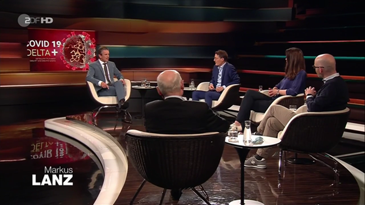 Die Gäste bei "Markus Lanz" (v.l.n.r.): Karl Lauterbach, Melanie Brinkmann, Peter Tauber, Stefan Aust.