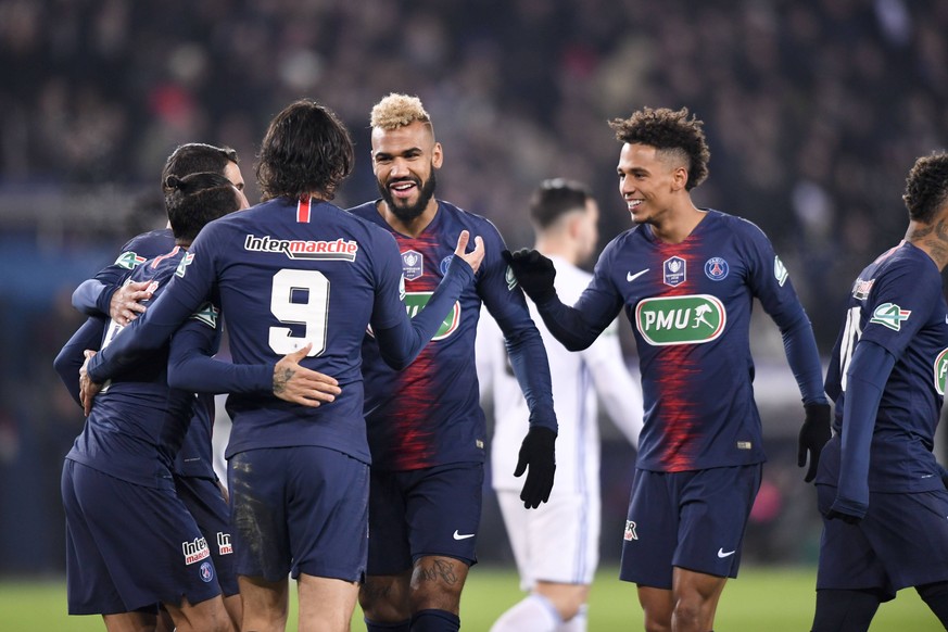 17 ERIC MAXIM CHOUPO MOTING (PSG) - 04 THILO KEHRER (PSG) - JOIE FOOTBALL : Paris SG vs Strasbourg - Coupe de France - 23/01/2019 AnthonyBIBARD/FEP/Panoramic PUBLICATIONxNOTxINxFRAxITAxBEL