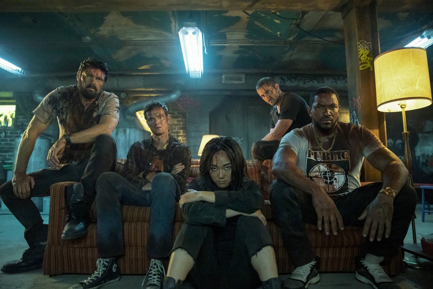 THE BOYS 2020- serie TV creee par Evan Goldberg, Eric Kripke et Seth Rogen saison 2 Karl Urban Jack Quaid Karen Fukuhara Tomer Capon Laz Alonso. Panagiotis Pantazidis - Amazon Studios - Original Film  ...