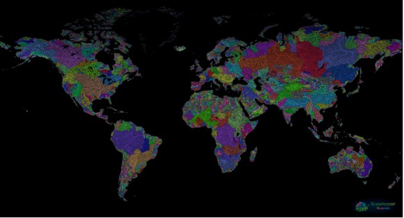 Hier sind die zehn größten Entwässerungsbecken der Welt! In der Größenordnung: Amazonas, Kongo, Nil, Mississippi, Ob, Parana, Jenissei, Lena, Niger, Amur.