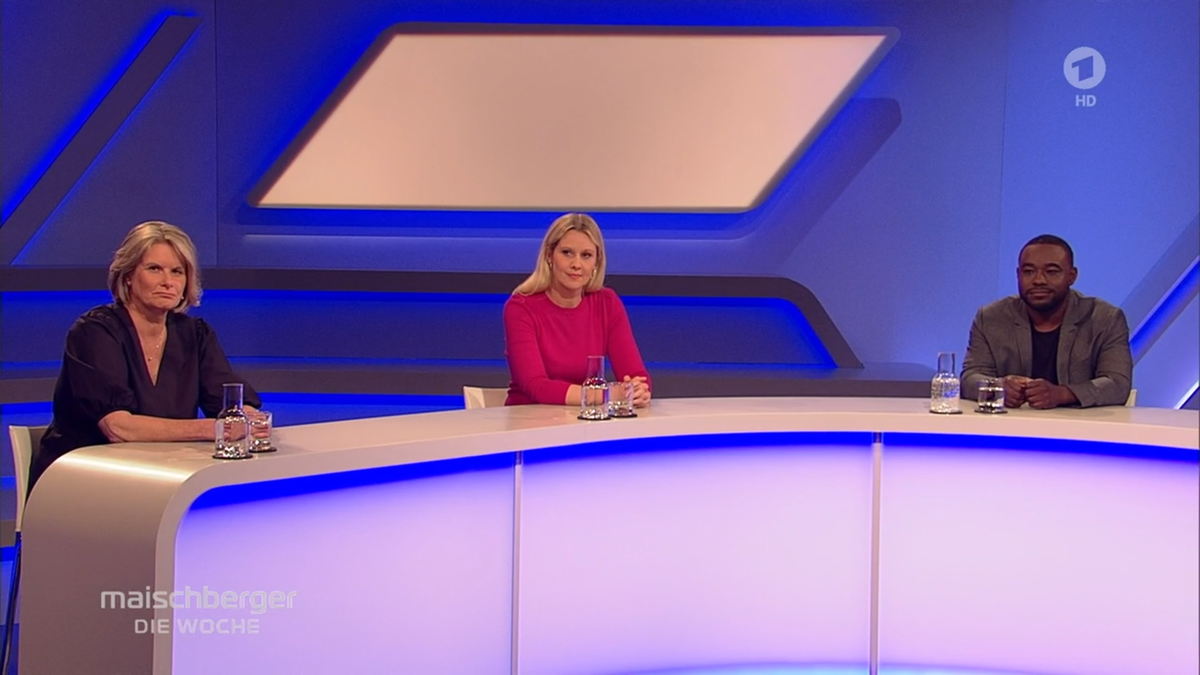 Maischbergers Kommentatoren Susanne Gaschke, Nicole Diekmann und Nelson Müller (v. li.)