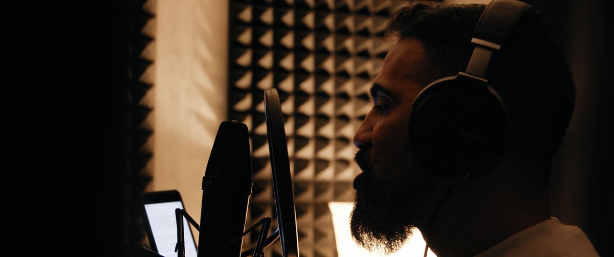 Bushido bei der Arbeit an seinem Album "Mythos".