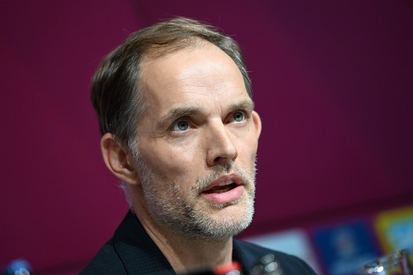 25.03.2023, Bayern, München: Fußball: Bundesliga. Der neuen Cheftrainer Thomas Tuchel spricht bei einer Pressekonferenz nach dem Trainerwechsel beim FC Bayern München. Foto: Angelika Warmuth/dpa +++ d ...