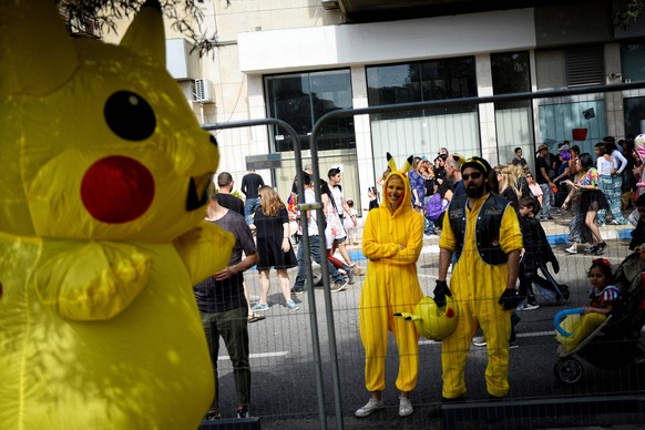 TEL AVIV, ISRAEL - MARCH 2, 2018: Celebrations of the Jewish holiday of Purim. The holiday commemorates the time when the Jewish people were saved from extermination under Artaxerxes I of Persia in th ...