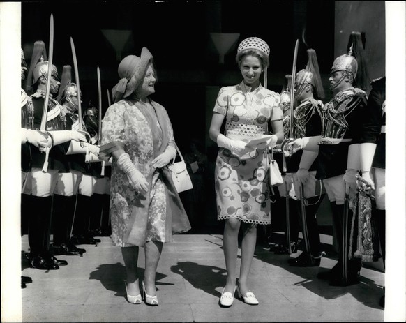 Jul. 07, 1973 - Princess Anne attends wedding of One-time escort.; The wedding took place today at the Guards Chapel, betwen Captain Andrew Parker-Bowles, one time escort of Princess Anne and Camilla ...