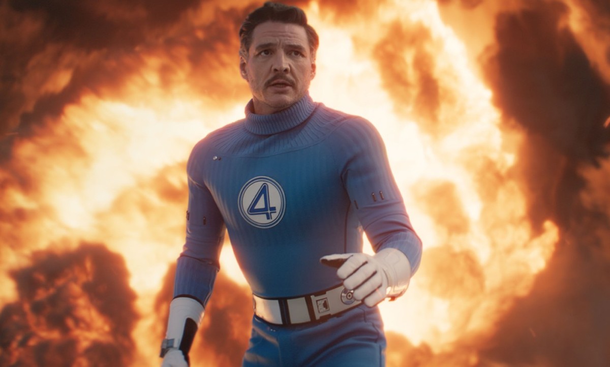 ACHTUNG: SPERRFRIST 22. JULI 18:00 UHR. - HANDOUT - 08.07.2025, ---: Pedro Pascal as Reed Richards/Mister Fantastic in einer Szene des Films "The Fantastic Four: First Steps" (undatierte Fil ...
