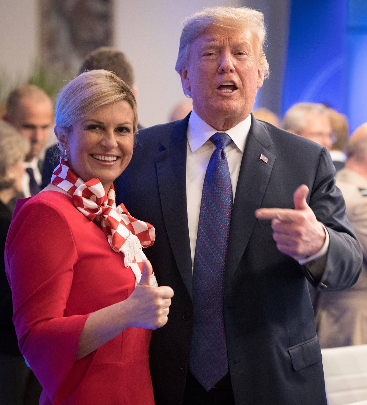 Entertainment Themen der Woche Entertainment Bilder des Tages Croatia President Kolinda Grabar-Kitarovic and US President Donald Trump pictured ahead of a dinner at the Parc du Cinquantenaire - Jubelp ...