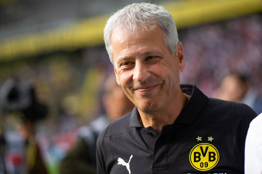 26.08.2018, xkvx, Fussball 1. Bundesliga, Borussia Dortmund - RB Leipzig emspor, v.l. Trainer Lucien Favre (BVB Borussia Dortmund) (DFL/DFB REGULATIONS PROHIBIT ANY USE OF PHOTOGRAPHS as IMAGE SEQUENC ...