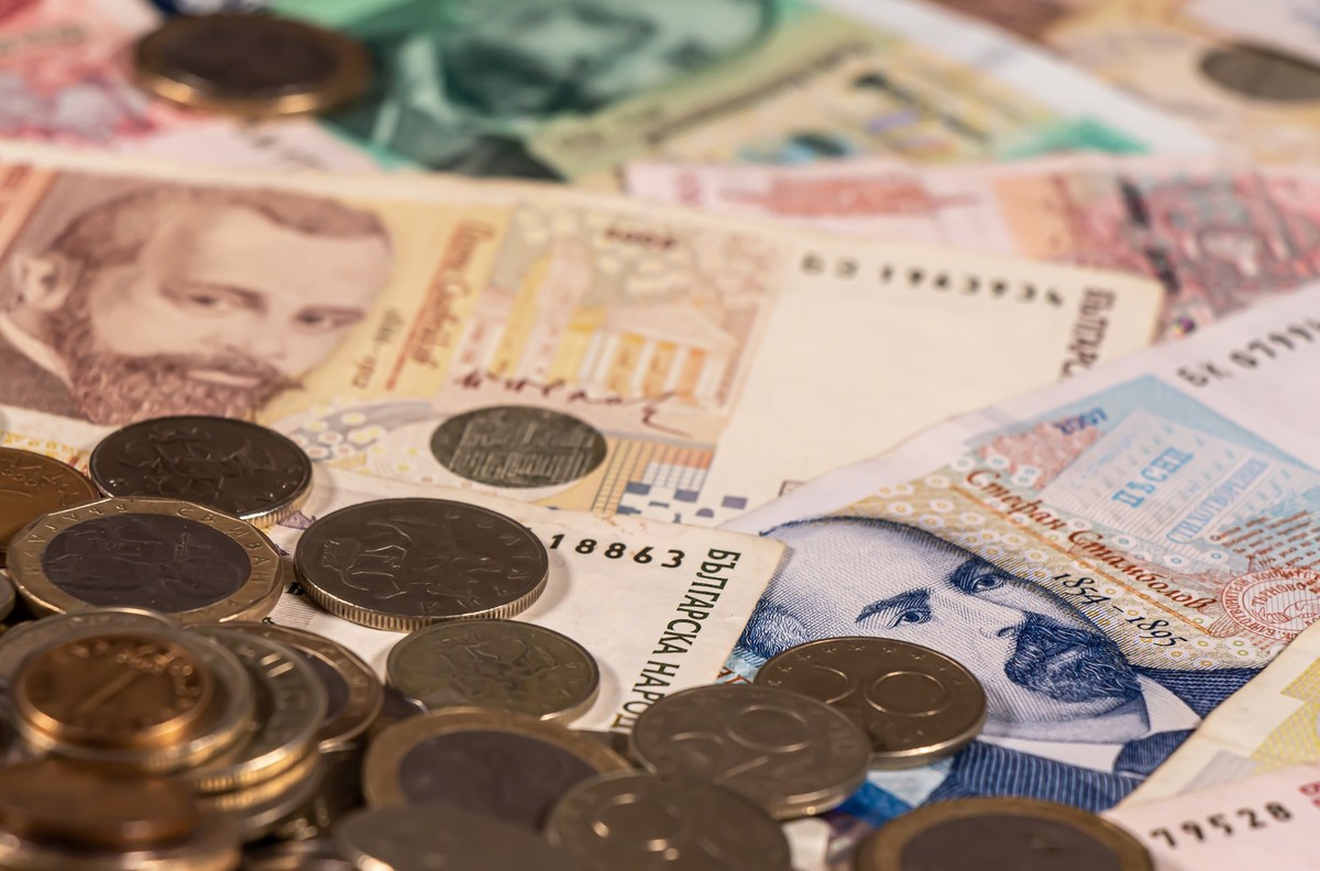 A composition of Bulgarian lev banknotes and coins providing great options to be used for illustrating subjects as business, banking, media etc.