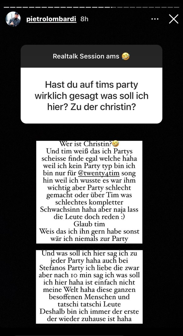 Pietro ging in seiner Q&amp;A-Runde unter anderem auf diese Frage ein.