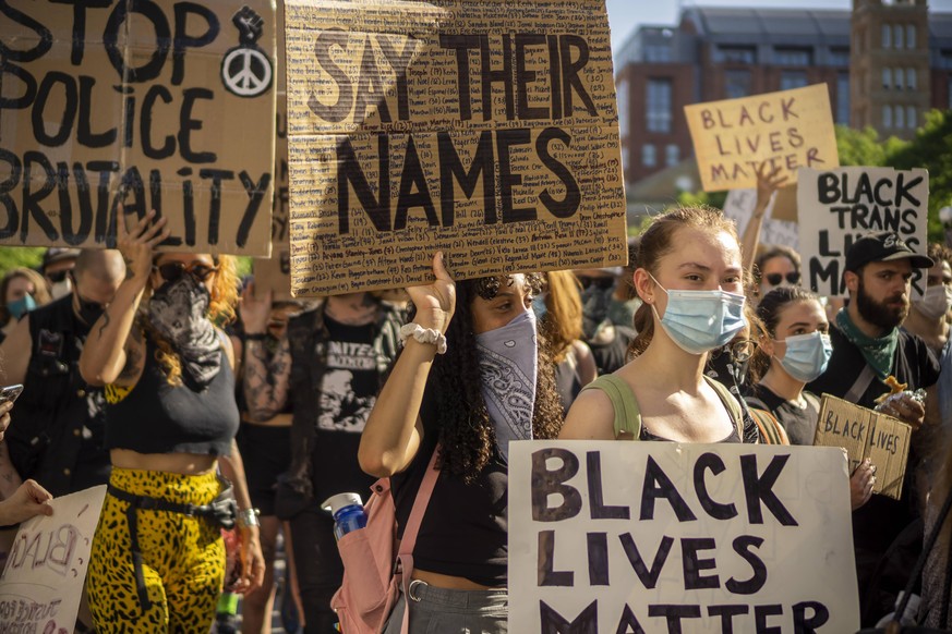 New York during the COVID-19 pandemic Black Lives Matter demonstrators rally, prior to marching, in Washington Square Park in New York protesting the death of George Floyd, seen on Tuesday, June 9, 20 ...