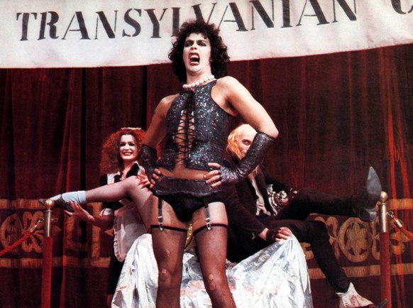 Die Rocky Horror Picture Show, (THE ROCKY HORROR PICTURE SHOW) USA 1974, Regie: Jim Sharman, PATRICIA QUINN, TIM CURRY, RICHARD O BRIEN, Stichwort: Transvestit, Strapse, Weste, Slip UnitedArchives0000 ...