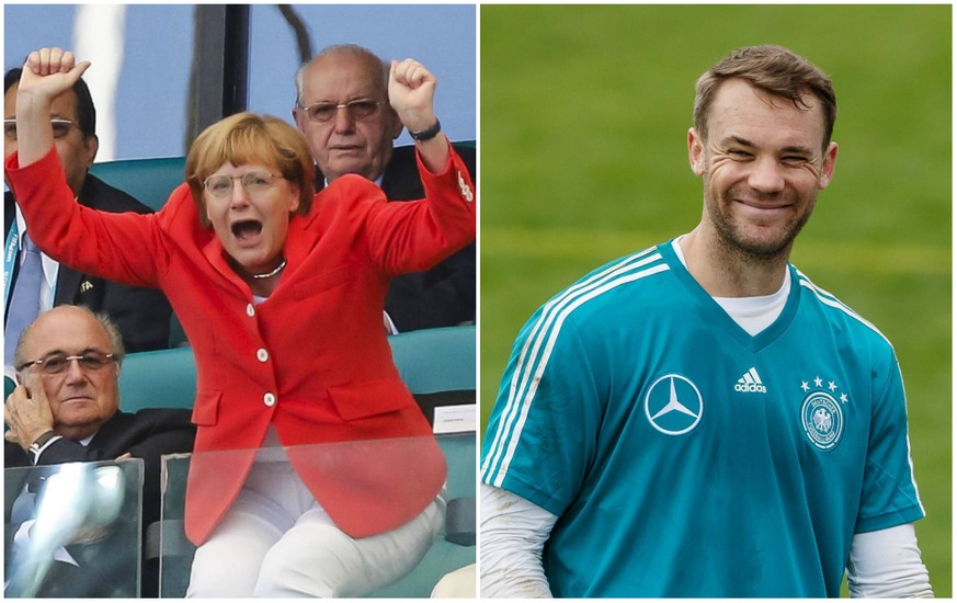 Angela Merkel und Manuel Neuer.