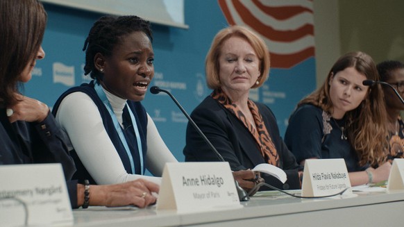 Hilda hält eine Rede auf dem internationalen Klimagipfel in Kopenhagen 2019.